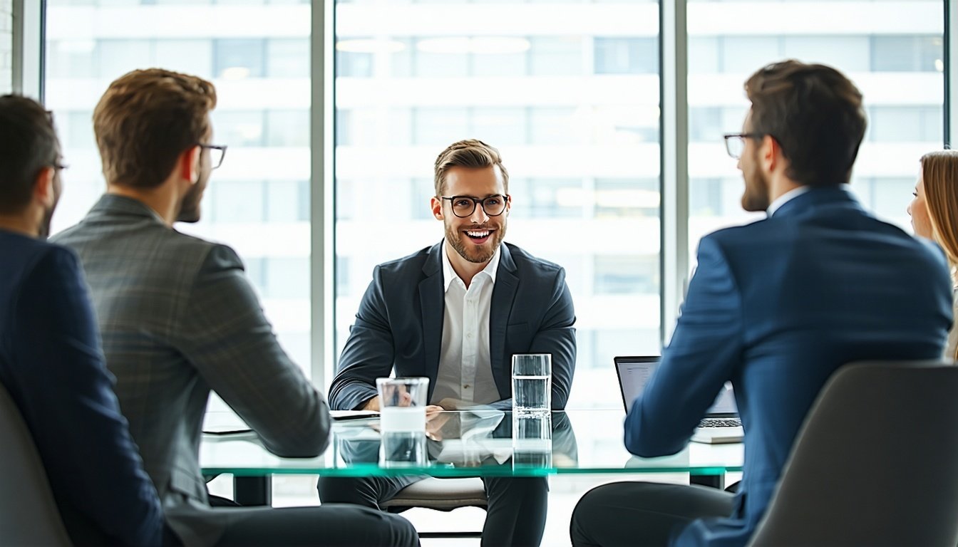 a business team meeting